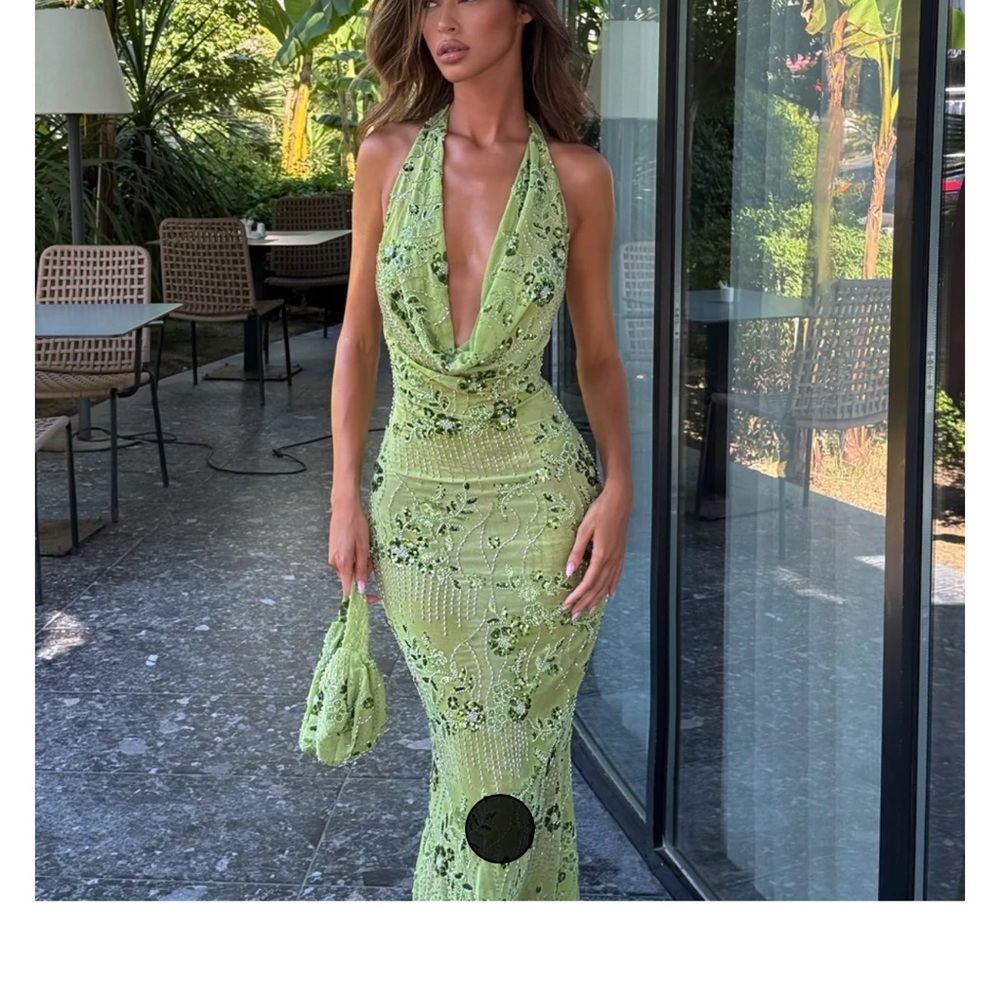 Chic Lime Green Backless Dress